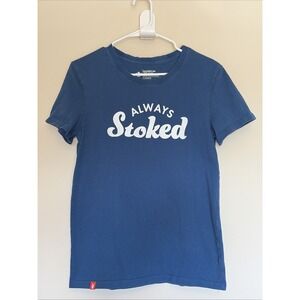 Dutch Bros Coffee Employee Cotton Blue Crewneck Tee Tshirt Large‎ ALWAYS STOKED